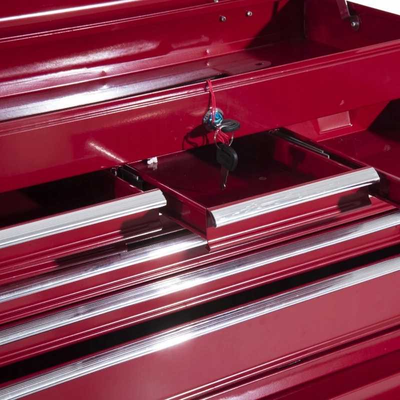 Wózek Narzędziowy 16 Szuflad 61,5 x 33 x 113 cm - Czerwony