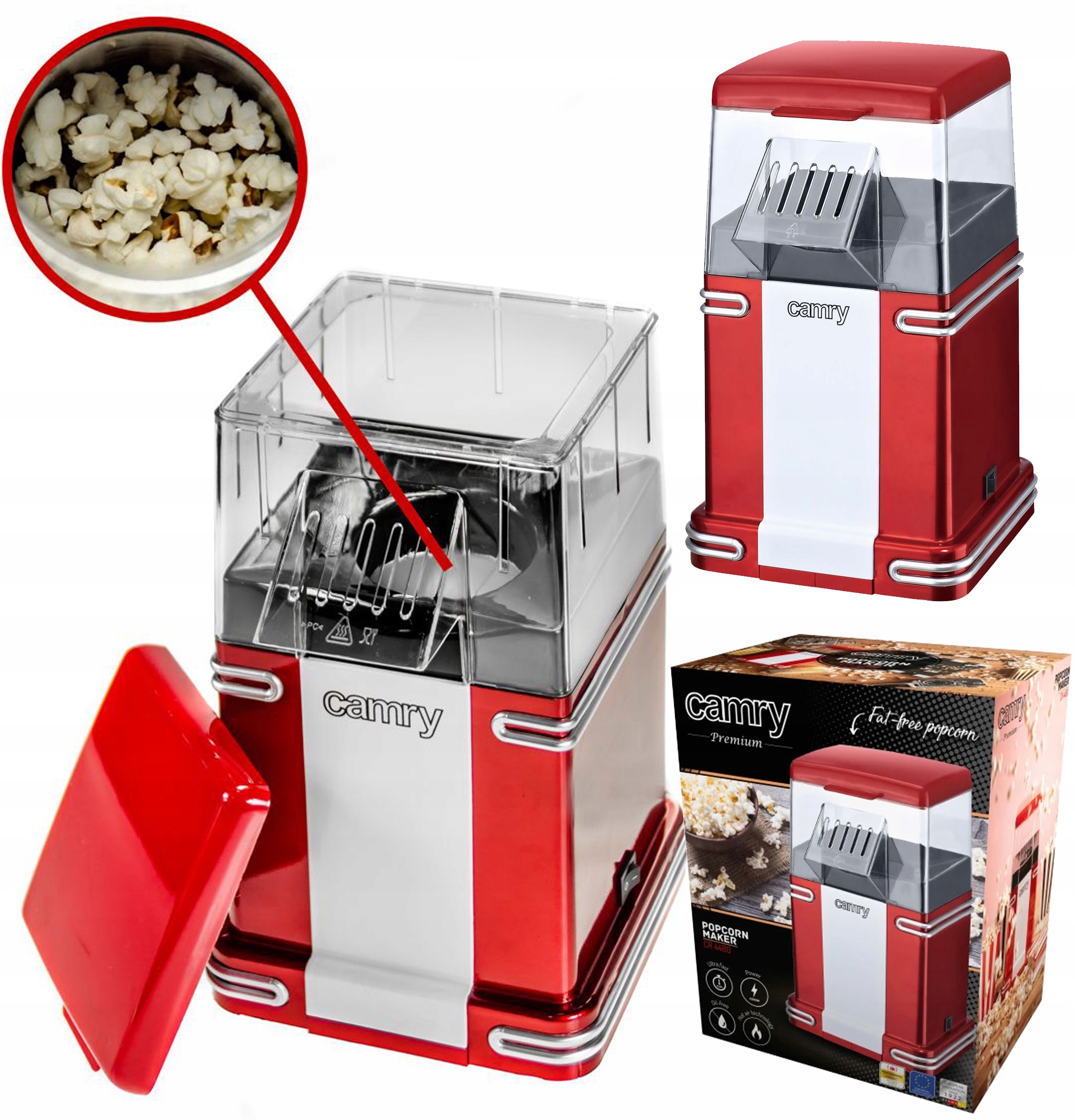 Maszyna Do Popcornu Czerwona CAMRY CR 4480