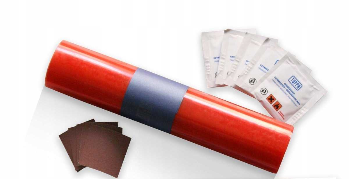 Zestaw Naprawczy Do Łatania Plandek 220x32cm CZERWONY