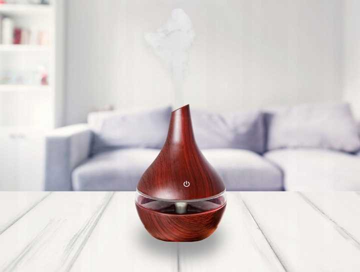 Dyfuzor zapachowy - nawilżacz 300ml USB - D - BRĄZOWY