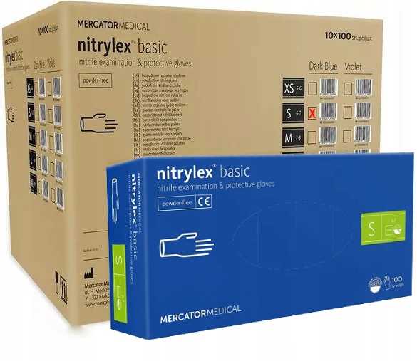 Rękawice Nitrylowe 100 szt. Nitrylex Basic Dark Blue 7-S - 10 kpl.