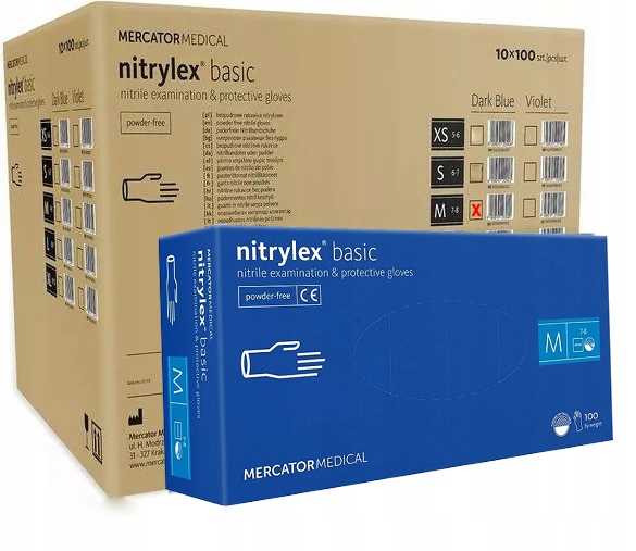 Rękawice Nitrylowe 100 szt. Nitrylex Basic Dark Blue 8-M - 10 kpl.
