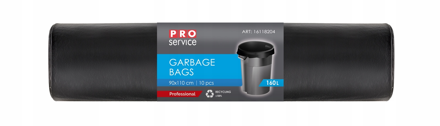 Worki Na Śmieci PRO 90x110 Czarne LD 160L 10 szt.