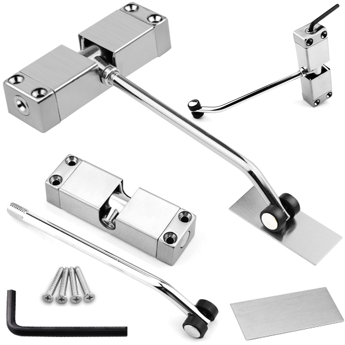 Metalowy Domykacz Drzwi Heckermann Jybmq08 Srebrny