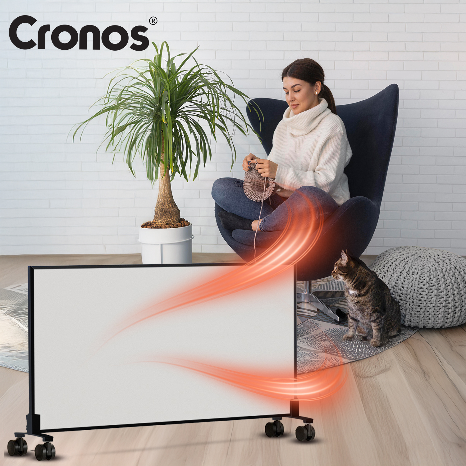 Panel grzewczy IR Cronos Carbon P1000TWP Black