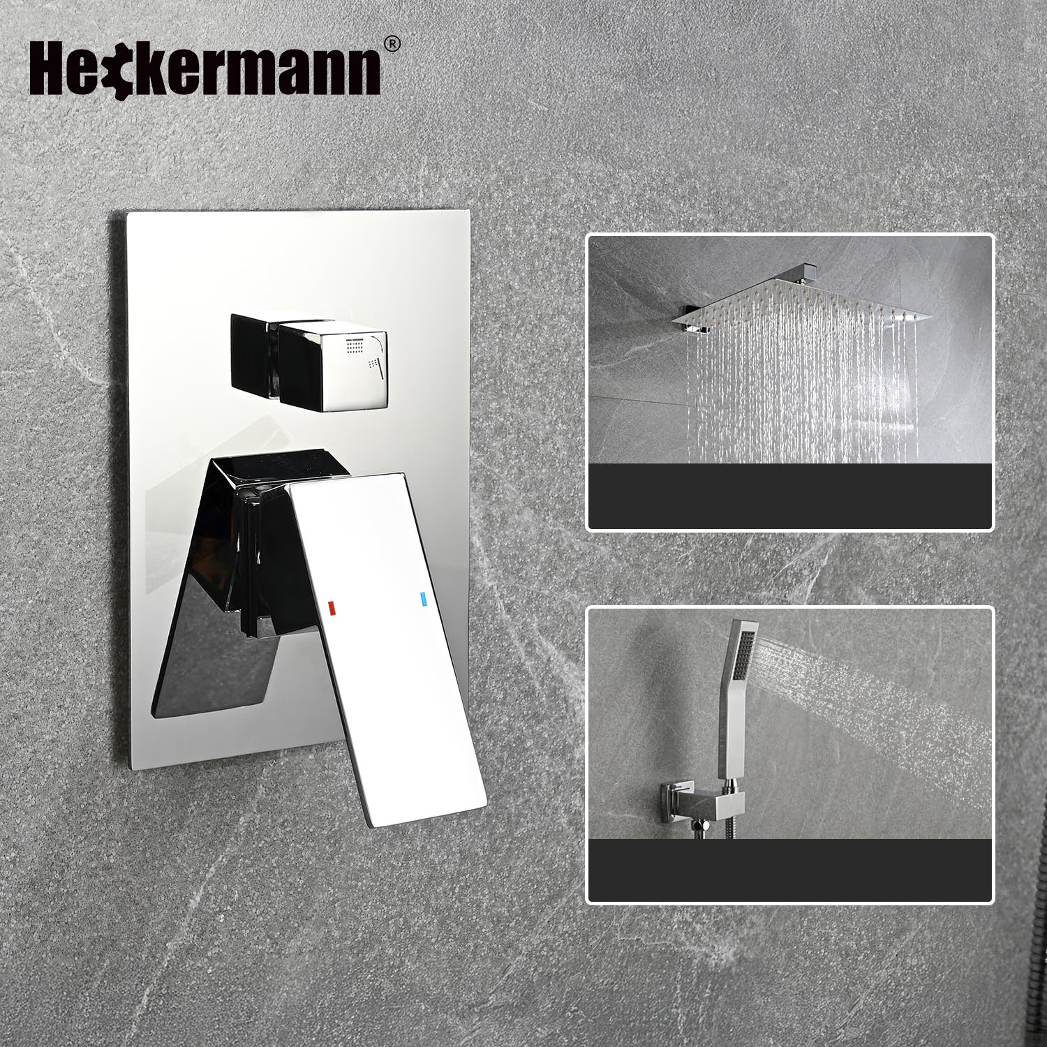 Zestaw prysznicowy podtynkowy Heckermann MS-25602 Srebrny