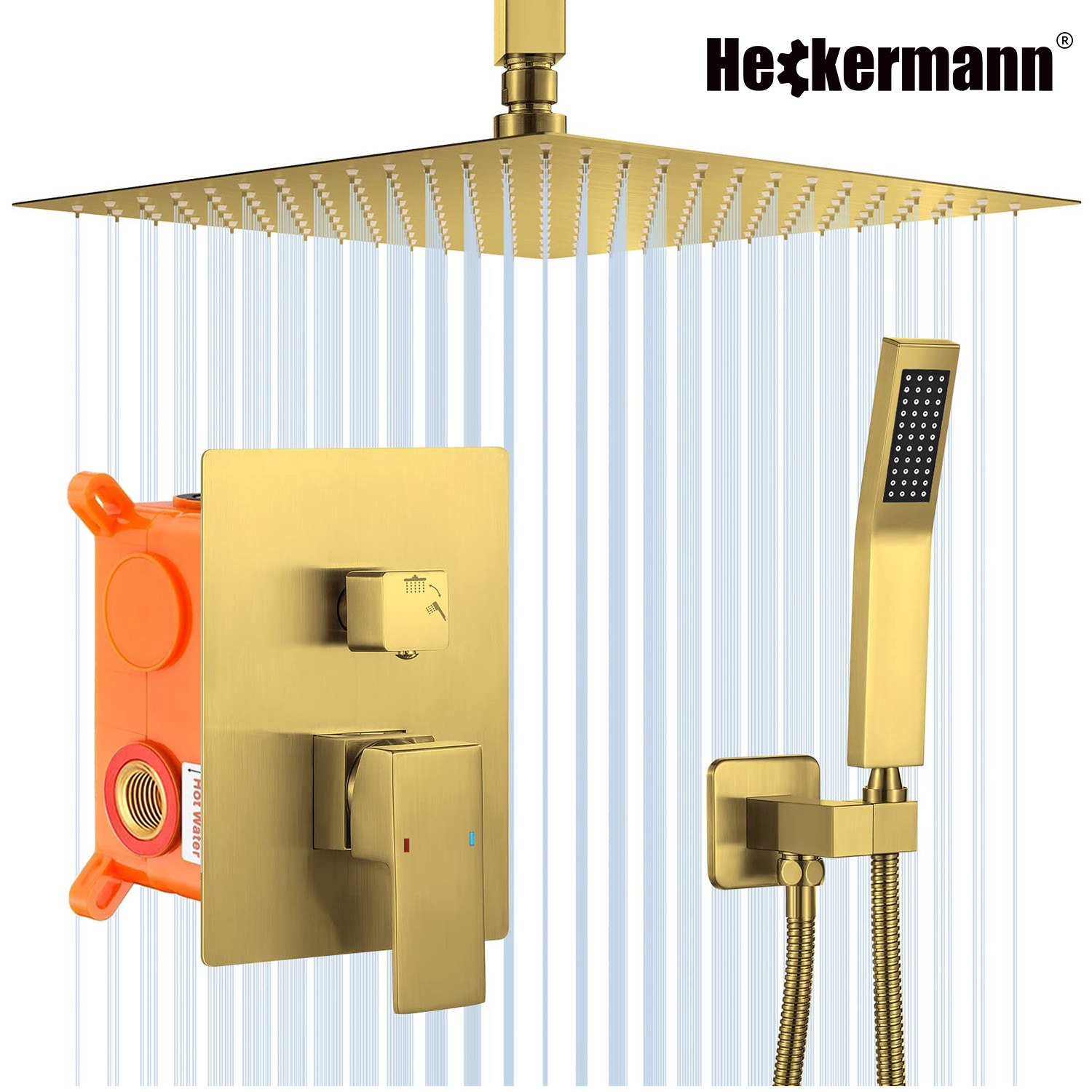 Zestaw prysznicowy podtynkowy Heckermann MS-25602 Złoty