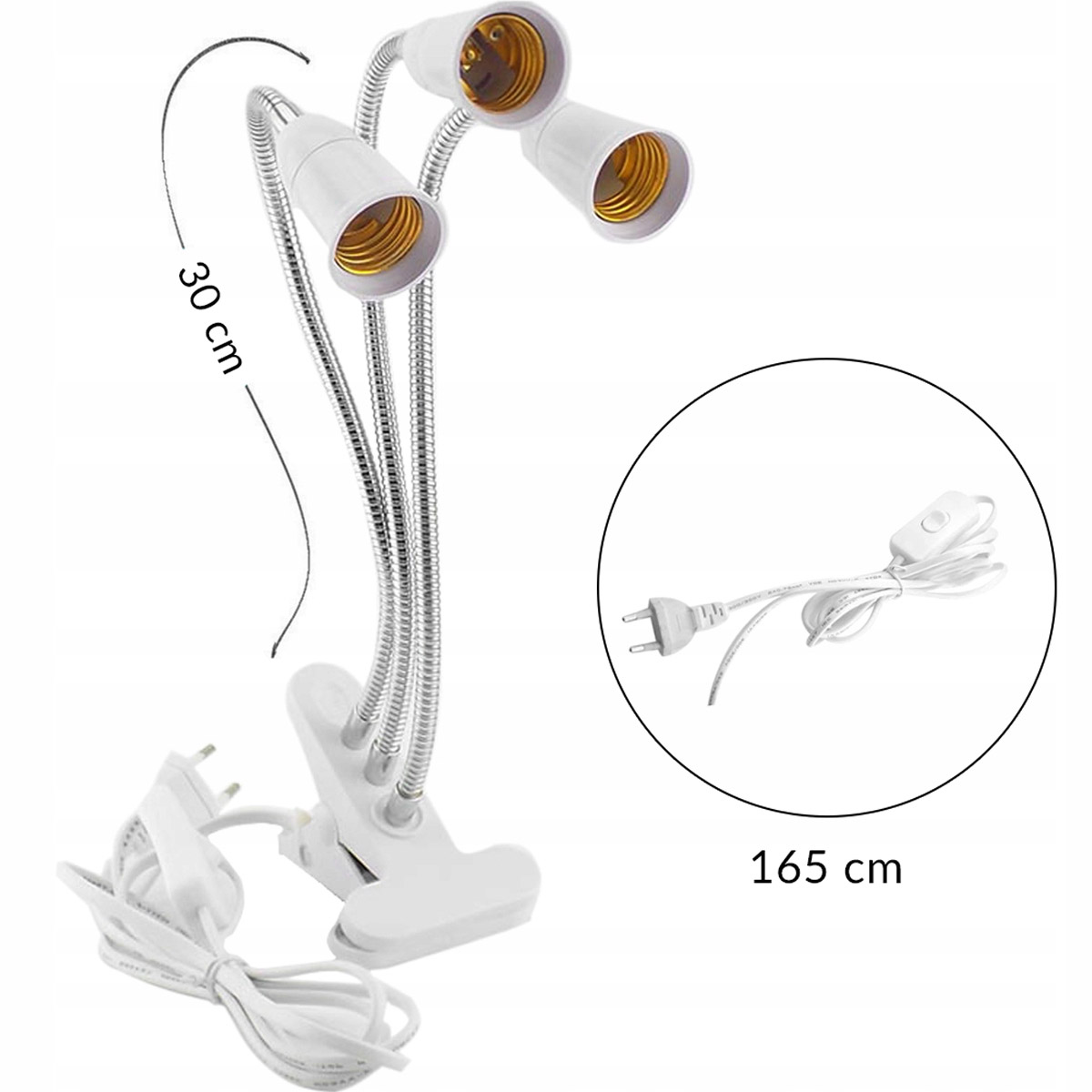 LAMPA LED DO WZROSTU UPRAWY ROŚLIN 90W 3000lm 3 GŁOWICE