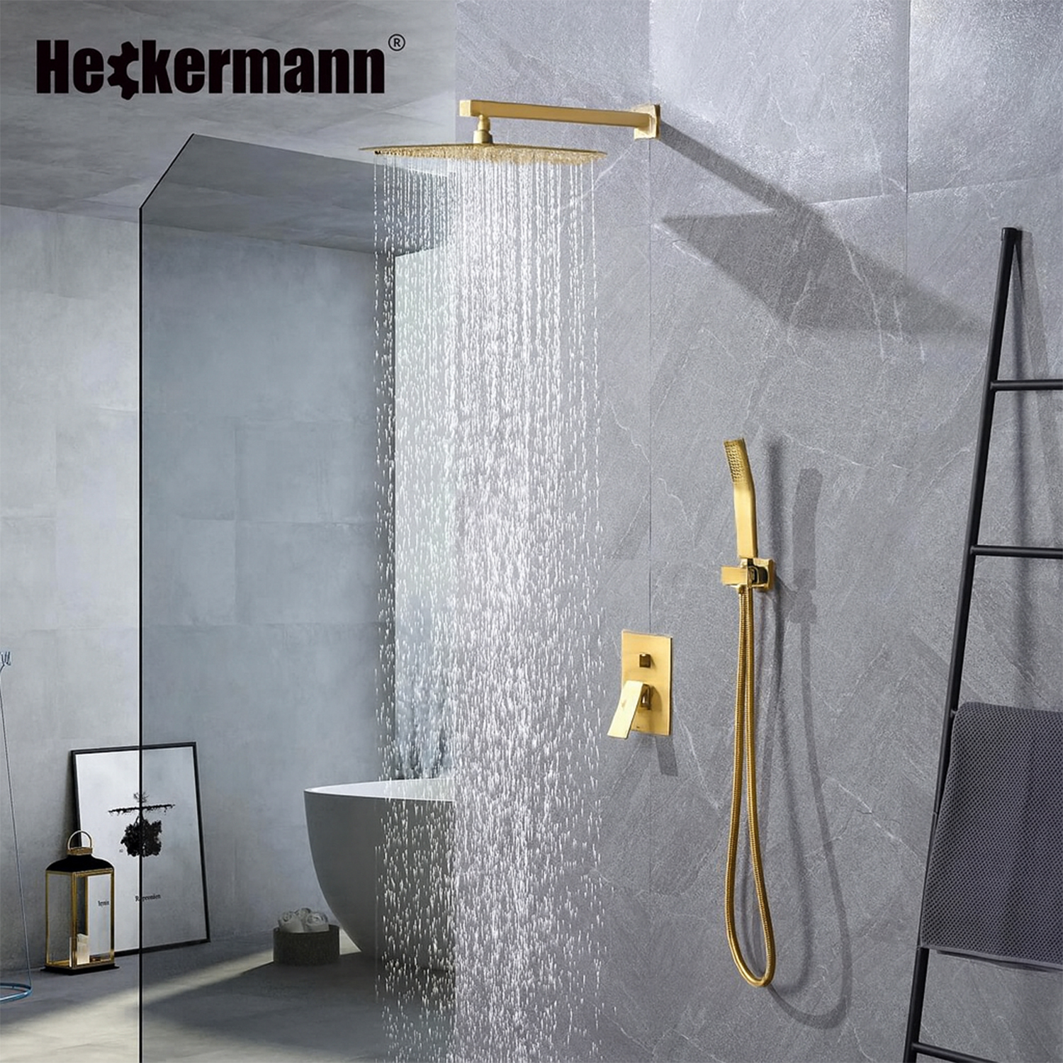 Zestaw prysznicowy podtynkowy Heckermann MS-25602 Złoty
