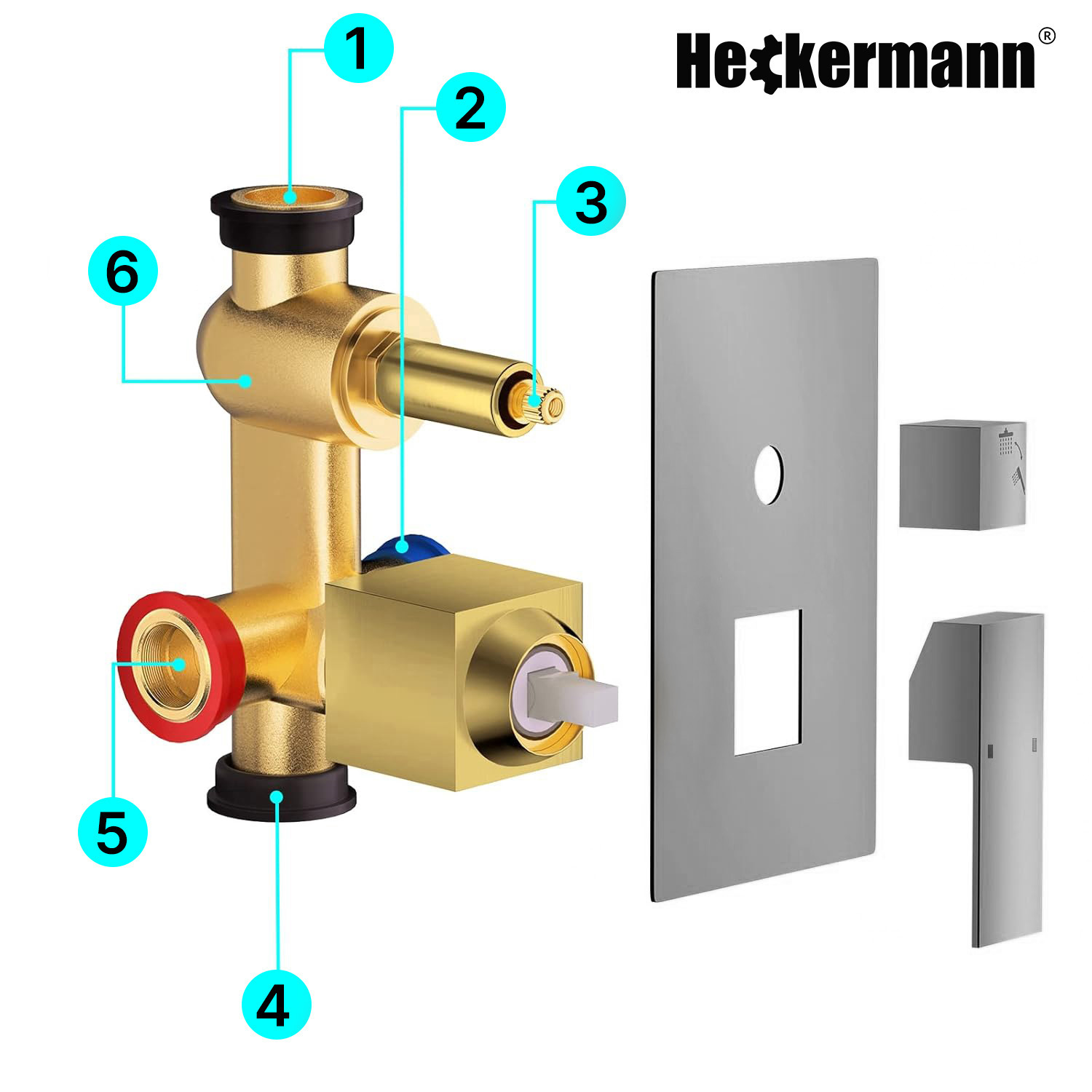 Zestaw prysznicowy podtynkowy Heckermann MS-25602 Srebrny