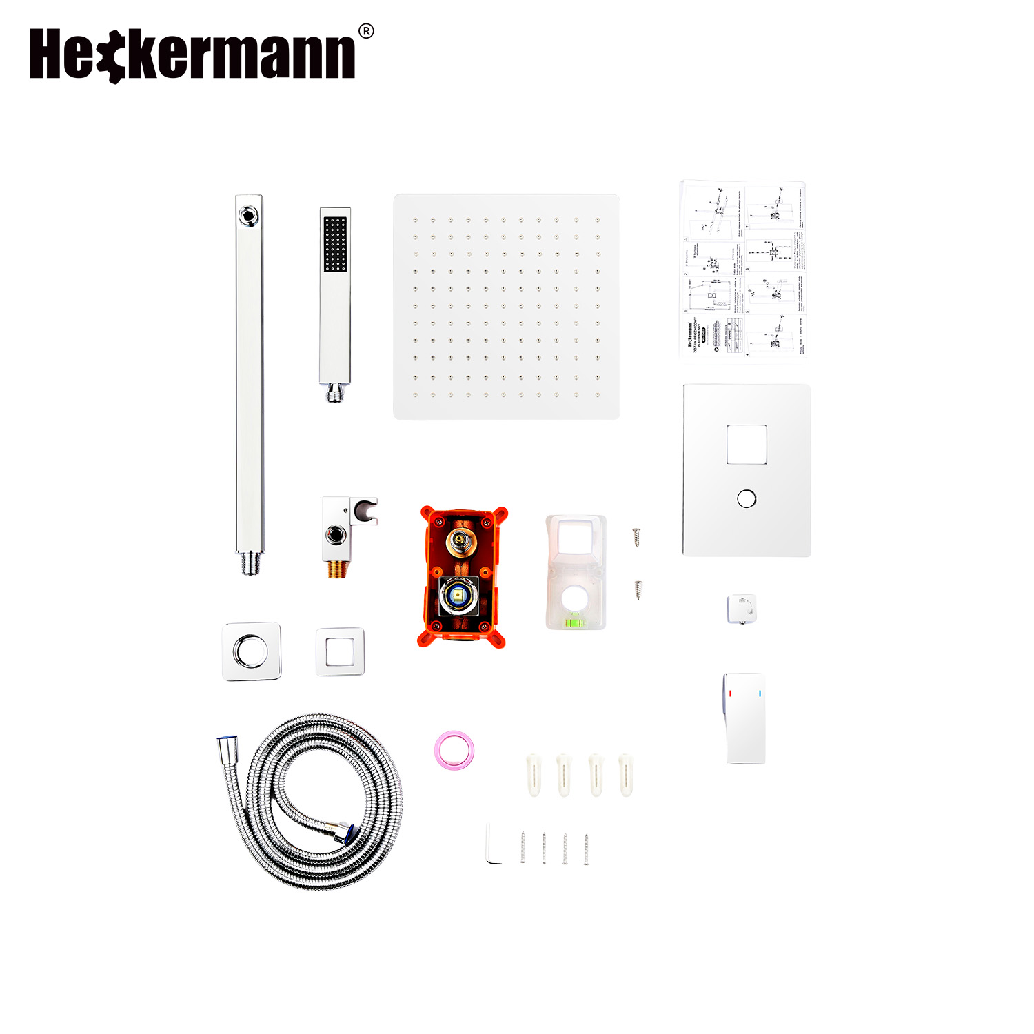 Zestaw prysznicowy podtynkowy Heckermann MS-25602 Srebrny