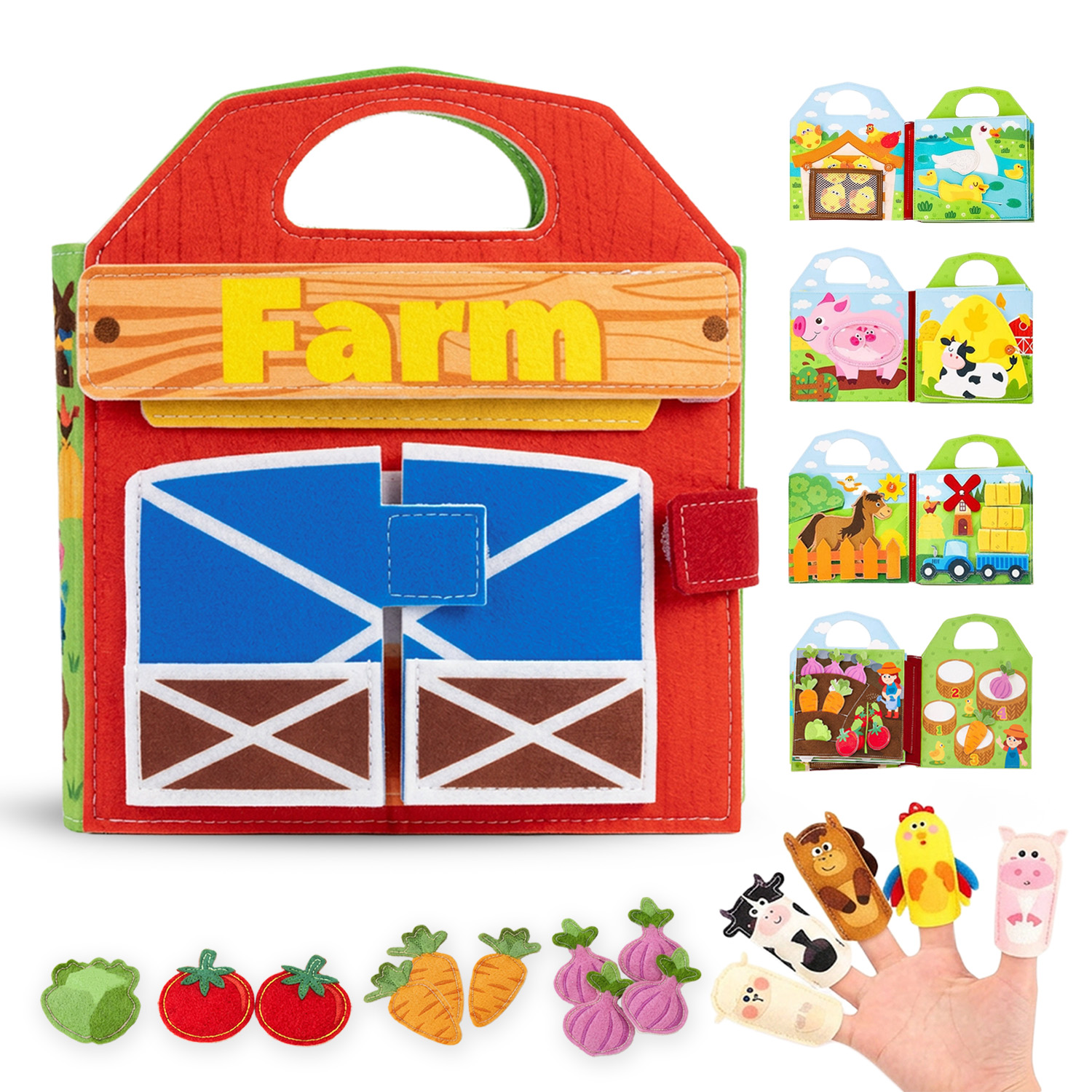 Książeczka sensoryczna farma PlaySo FQB-06 — quiet book z filcu dla dzieci