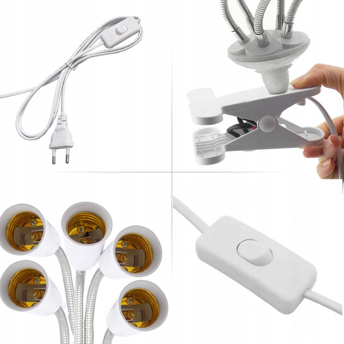 Uchwyt Do Żarówek Heckermann Bm-Td-50Cm Biały - 5 Głowice