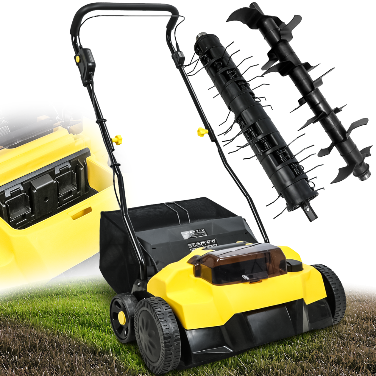 Wertykulator akumulatorowy Heckermann Select AVWA40 36cm 2w1 widok ogólny