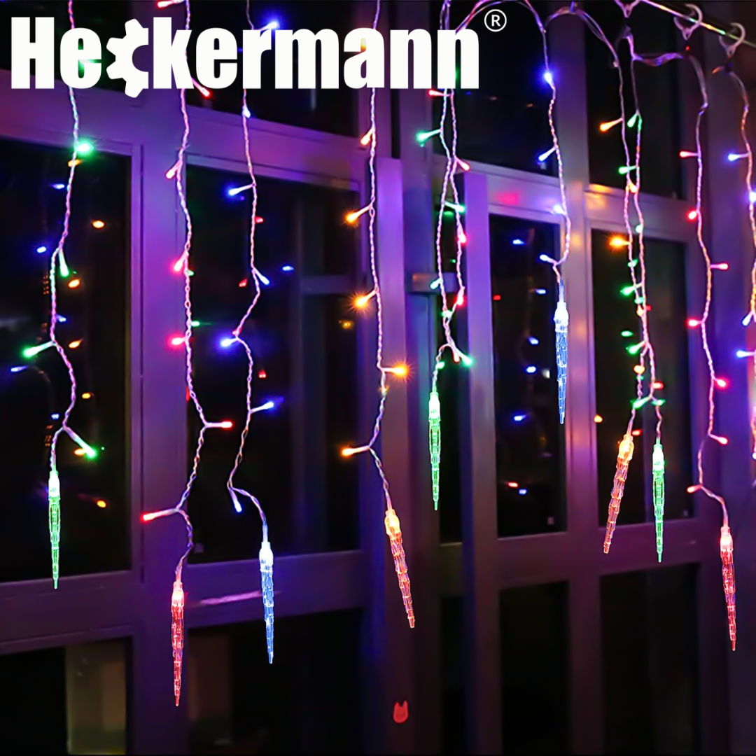 LAMPKI ZEWNĘTRZNE I WEWNĘTRZNE ŚWIĄTECZNE SOPLE 216 LED Z EFEKTEM ŚWIATEŁKA