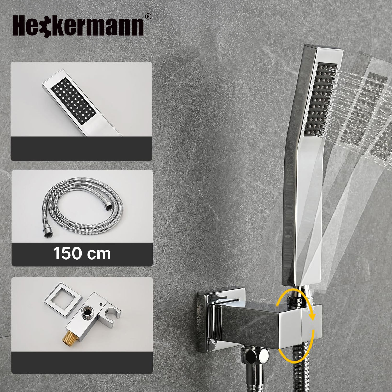 Zestaw prysznicowy podtynkowy Heckermann MS-25602 Srebrny