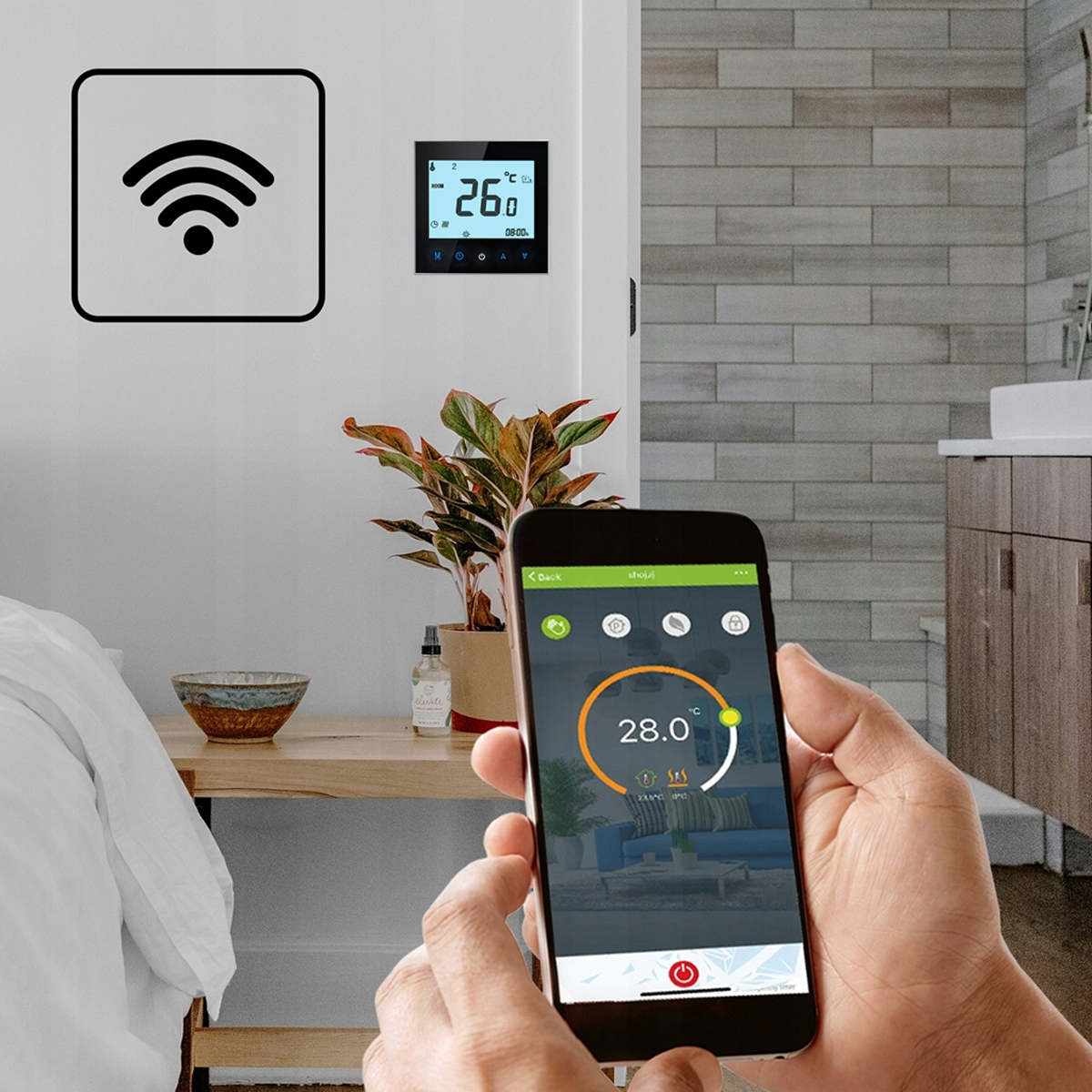 Termostat Cronos Ac605H-Wifi Czarny