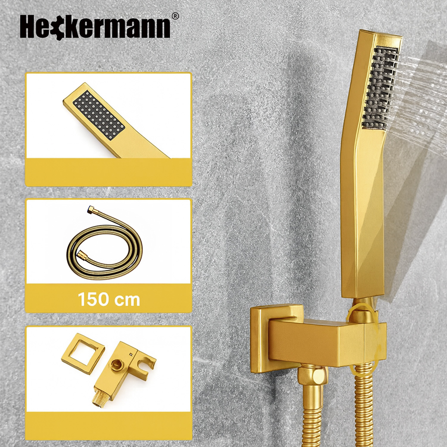Zestaw prysznicowy podtynkowy Heckermann MS-25602 Złoty