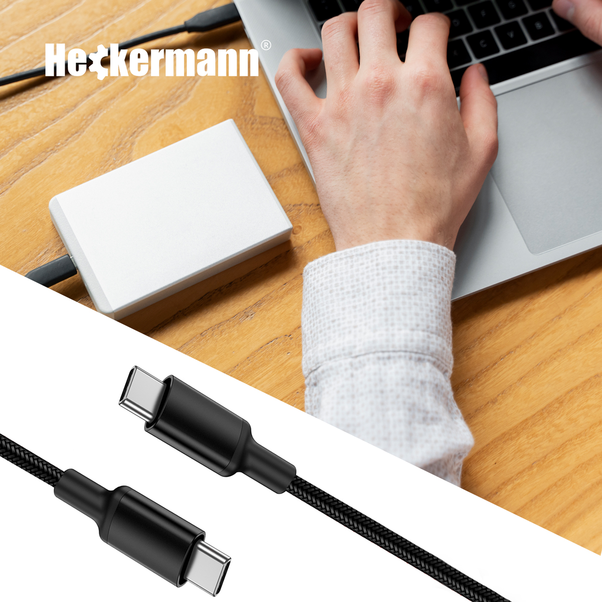 Kabel Usb C-C 3A Heckermann 610Cc