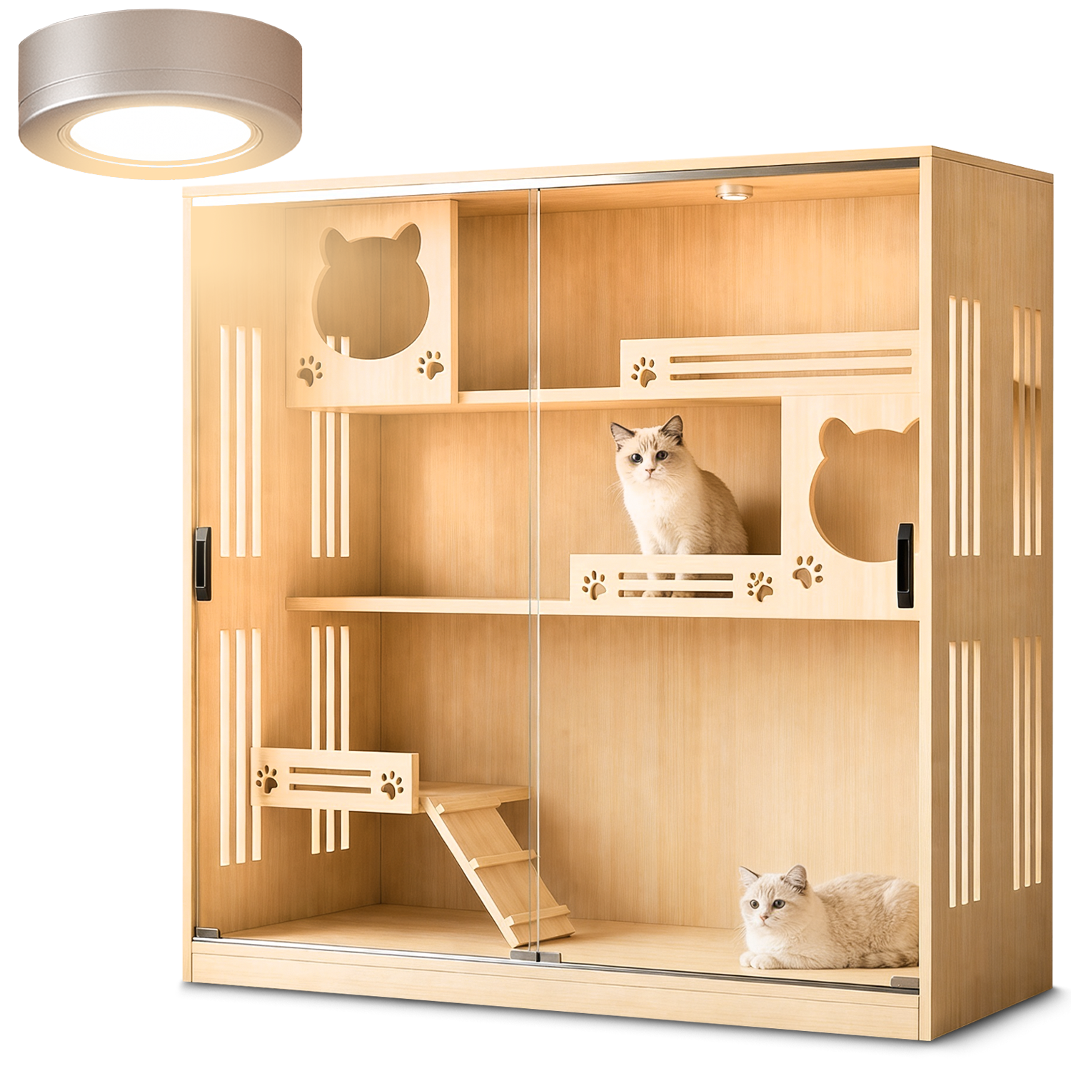 Domek dla kota Heckermann N3 120x120x40 cm — wielopoziomowa drewniana szafka