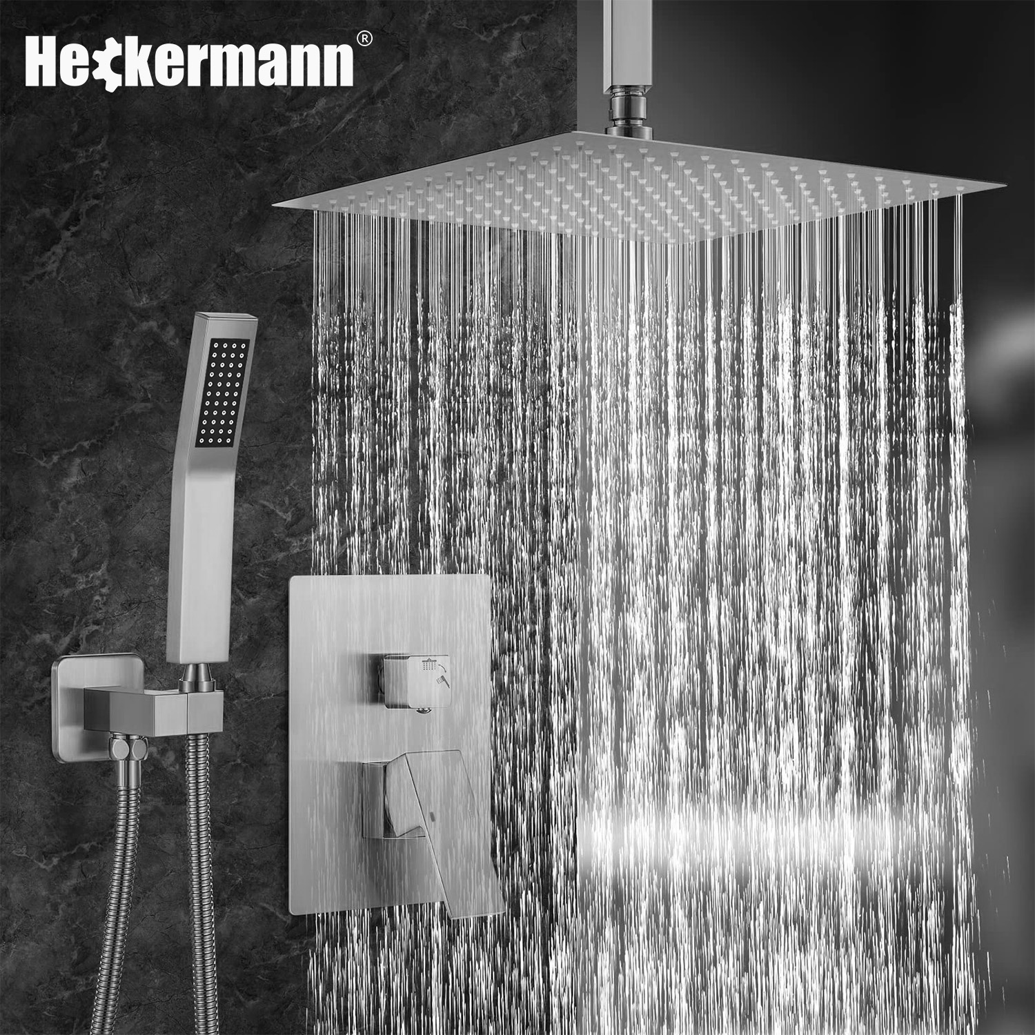 Zestaw prysznicowy podtynkowy Heckermann MS-25602 Srebrny