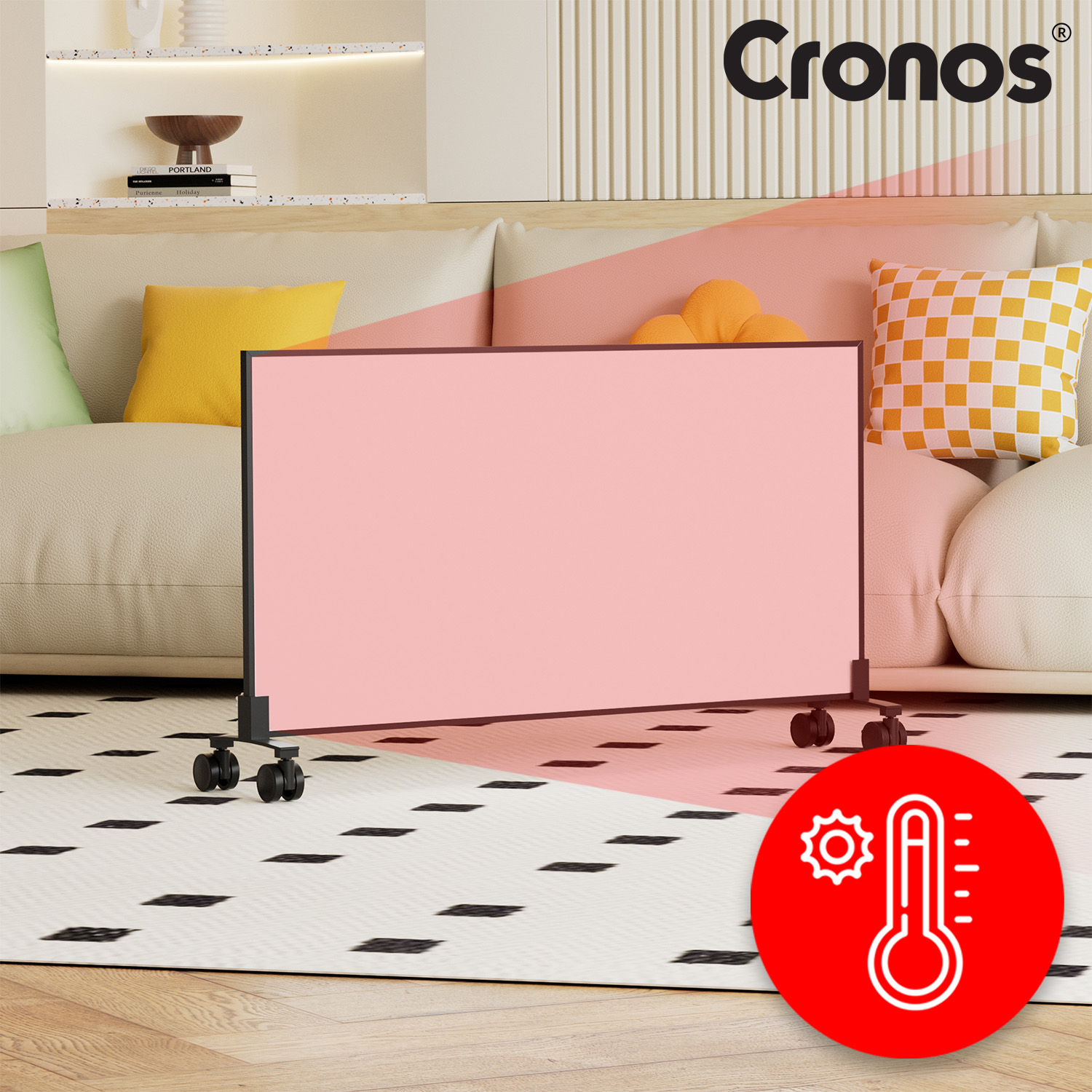 Panel grzewczy IR Cronos Carbon P1000TWP Black