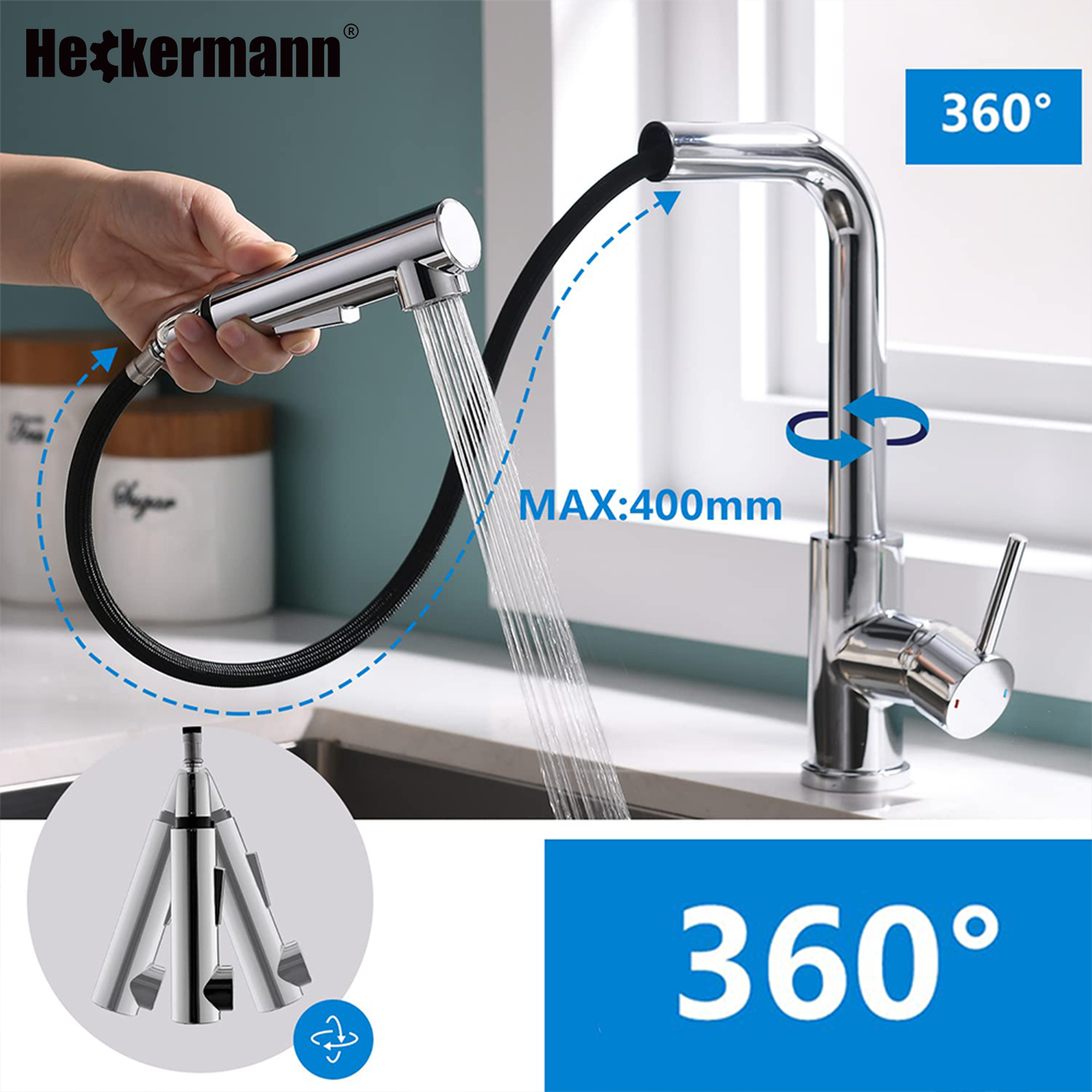 Wielofunkcyjna bateria kuchenna Heckermann SZ-888 Srebrna