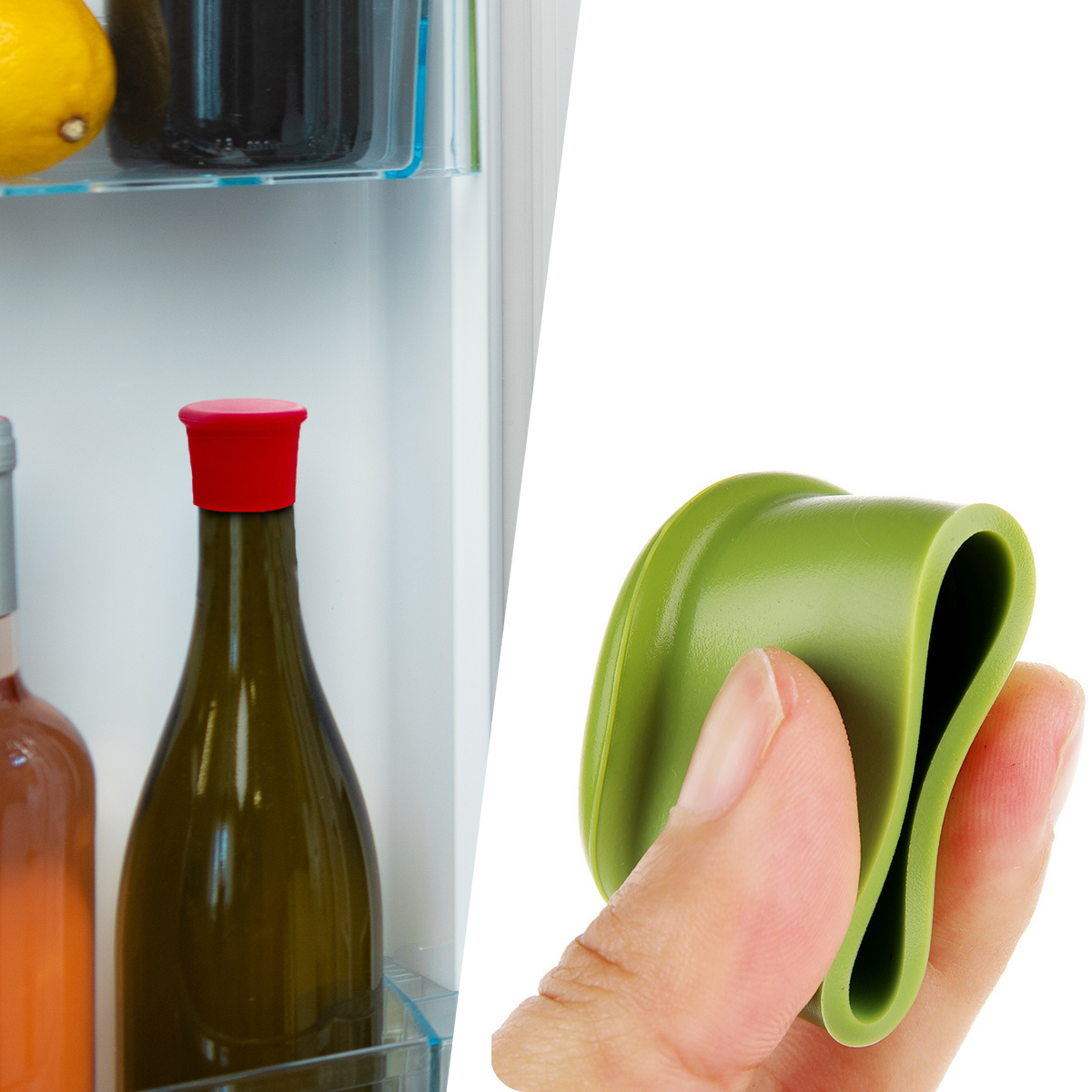 Zestaw 3X Zatyczka Silikonowa Korek Do Butelek Zielona