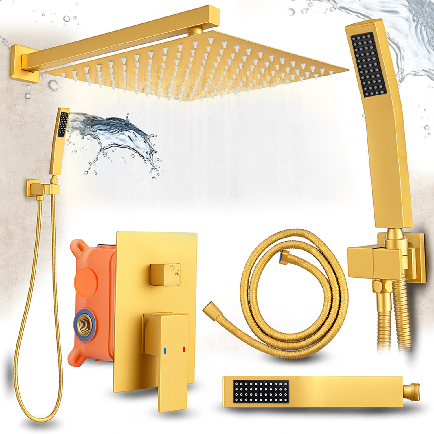 Zestaw prysznicowy podtynkowy Heckermann MS-25602 Złoty