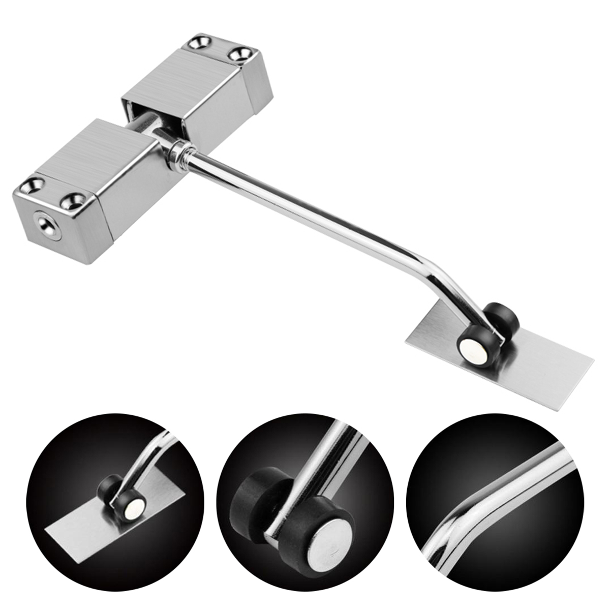 Metalowy Domykacz Drzwi Heckermann Jybmq08 Srebrny