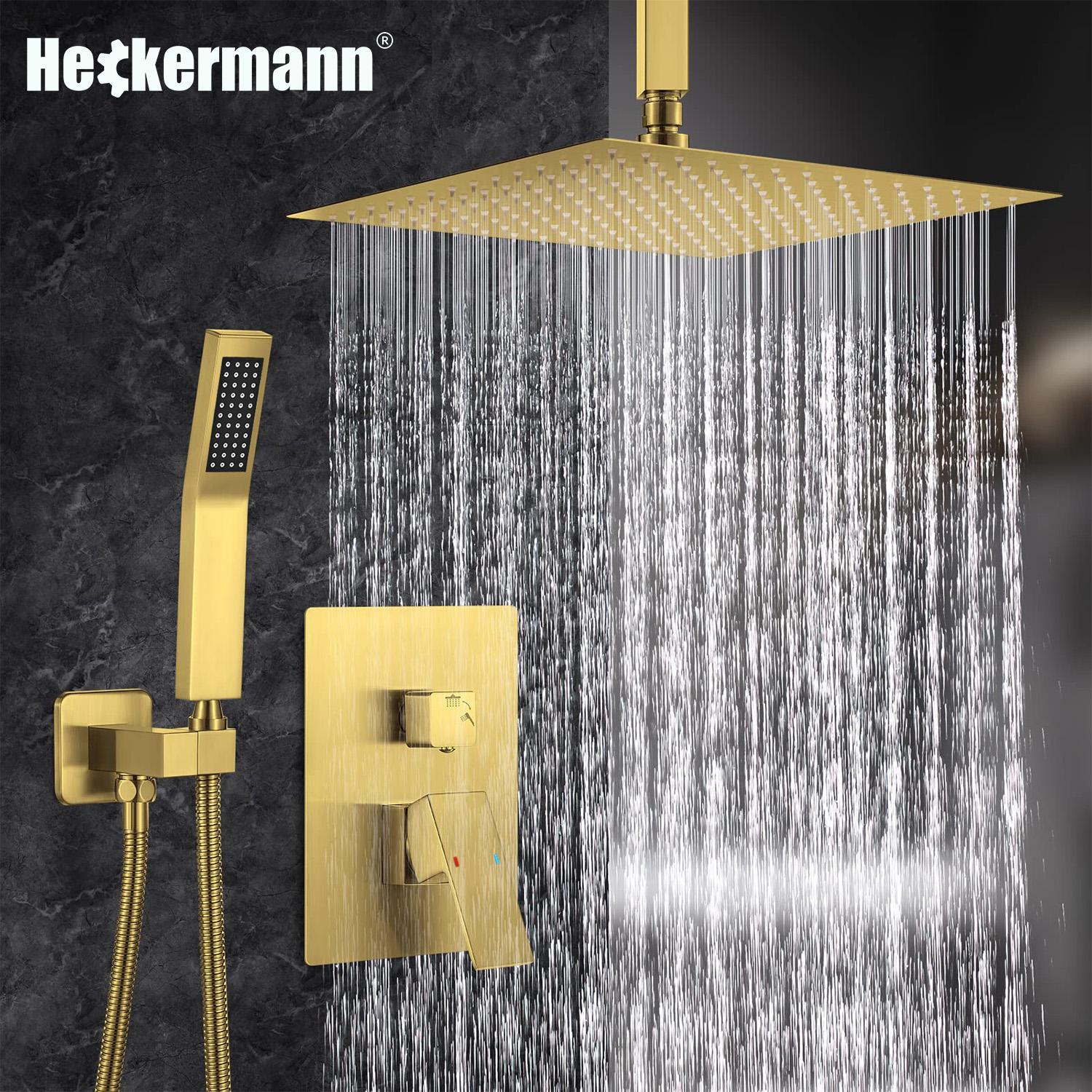 Zestaw prysznicowy podtynkowy Heckermann MS-25602 Złoty