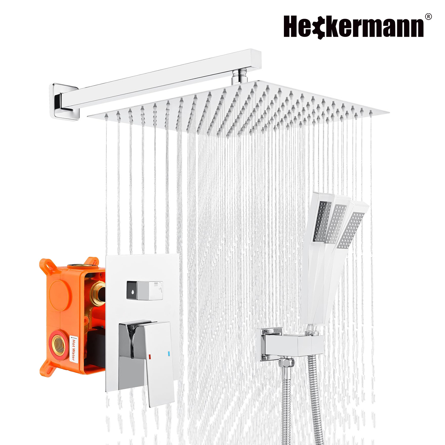 Zestaw prysznicowy podtynkowy Heckermann MS-25602 Srebrny