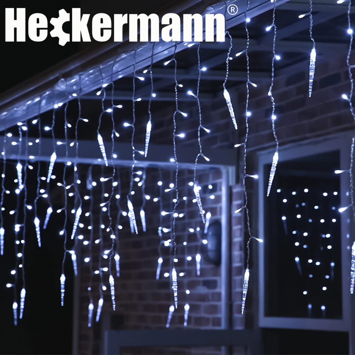 LAMPKI ZEWNĘTRZNE I WEWNĘTRZNE ŚWIĄTECZNE SOPLE 216 LED Z EFEKTEM ŚWIATEŁKA