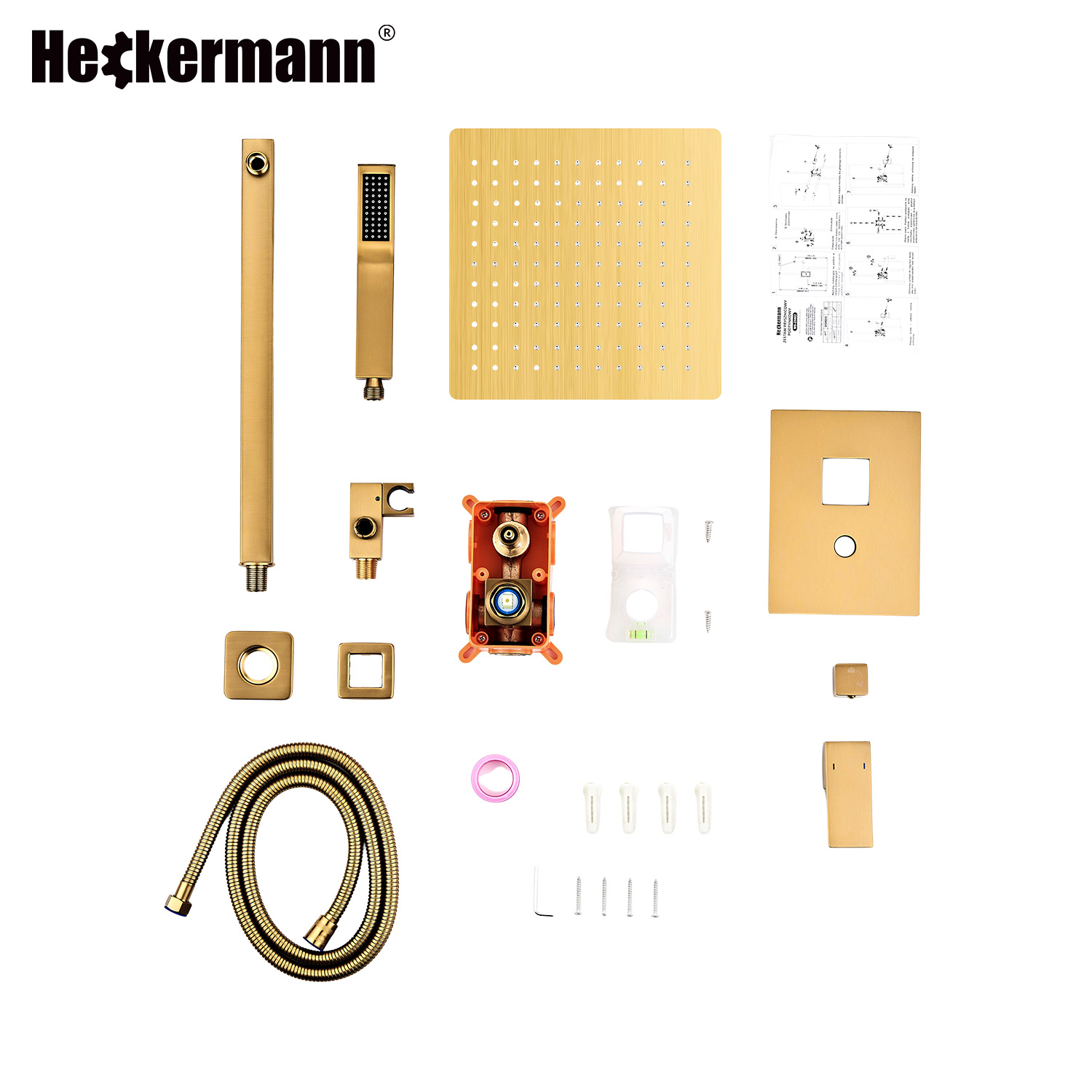 Zestaw prysznicowy podtynkowy Heckermann MS-25602 Złoty