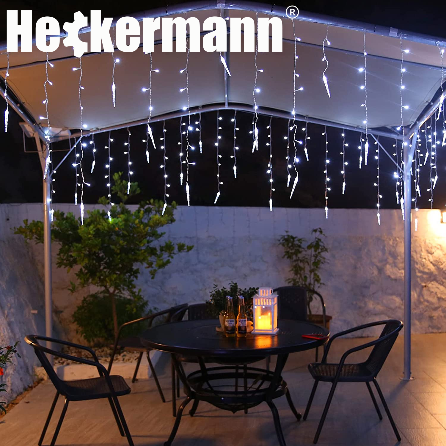 LAMPKI ZEWNĘTRZNE I WEWNĘTRZNE ŚWIĄTECZNE SOPLE 216 LED Z EFEKTEM ŚWIATEŁKA