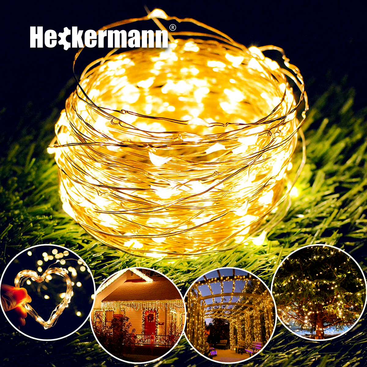 Lampki solarne Heckermann VCT-SLC-21 200LED Warm