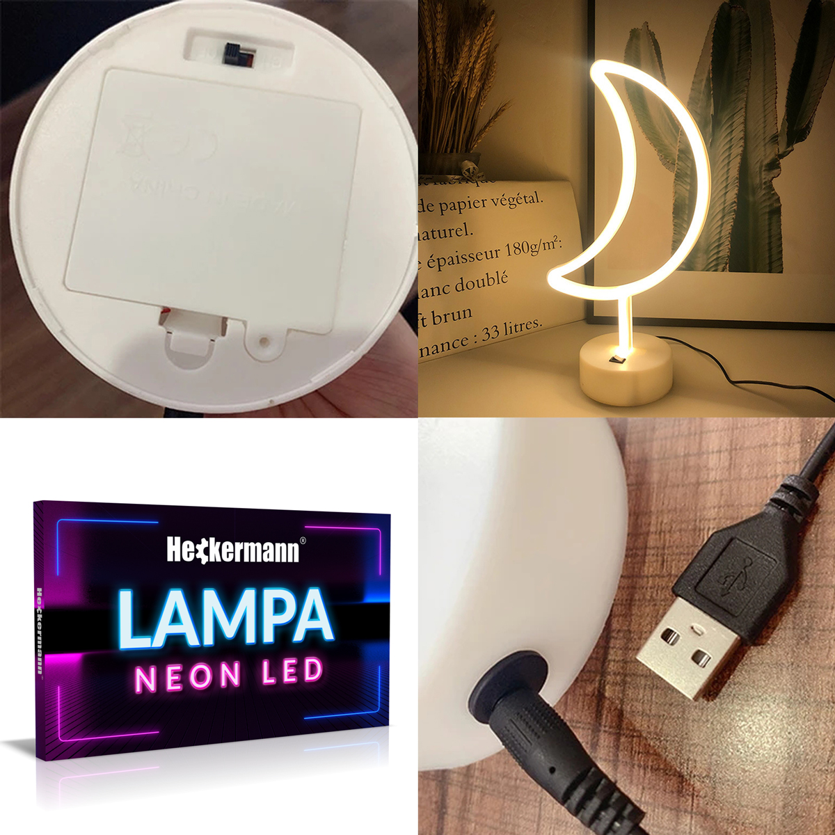 Neon Led Heckermann Stojący Półksiężyc