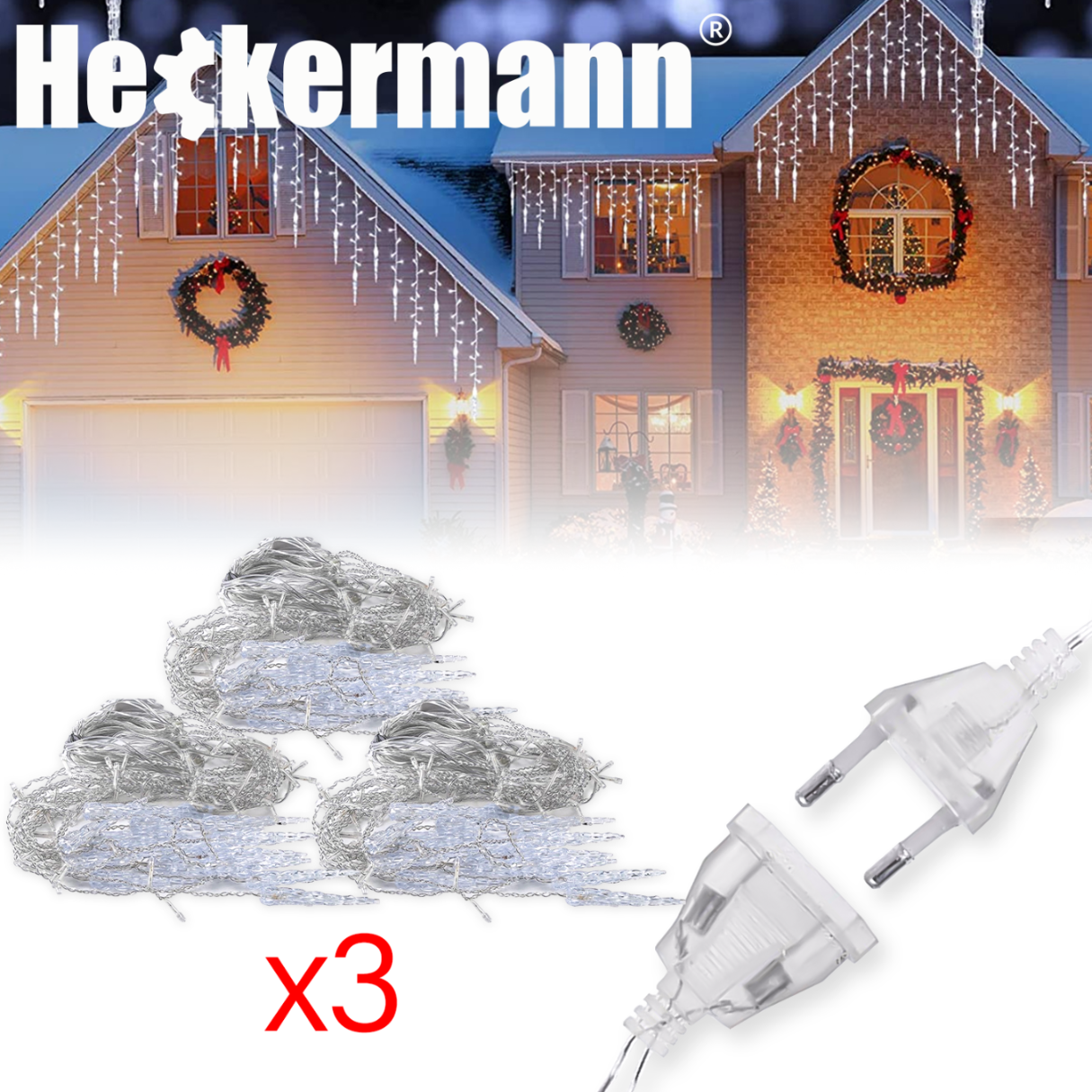 LAMPKI ZEWNĘTRZNE I WEWNĘTRZNE ŚWIĄTECZNE SOPLE 216 LED Z EFEKTEM ŚWIATEŁKA