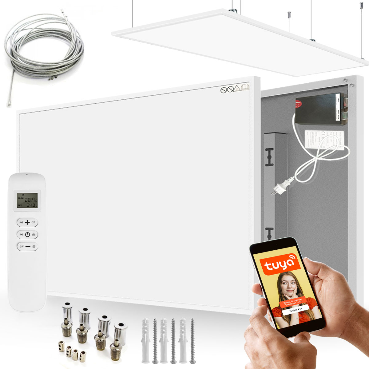 GRZEJNIK SUFITOWY PODCZERWIEŃ IR GRAFEN WiFi 580W