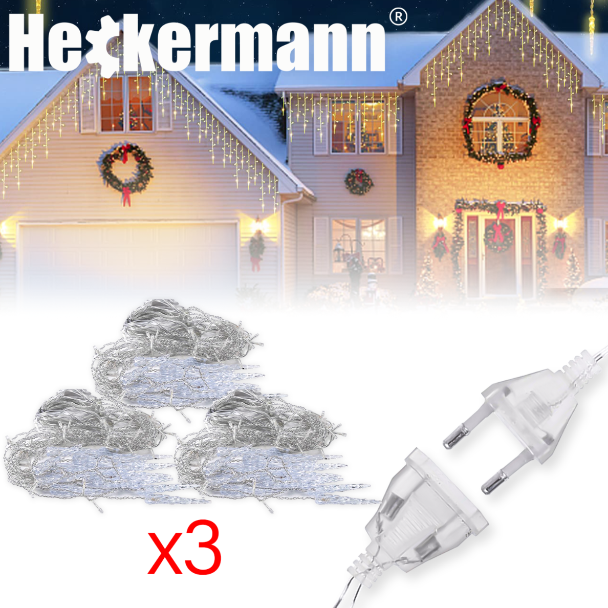 LAMPKI ZEWNĘTRZNE I WEWNĘTRZNE ŚWIĄTECZNE SOPLE 216 LED Z EFEKTEM ŚWIATEŁKA