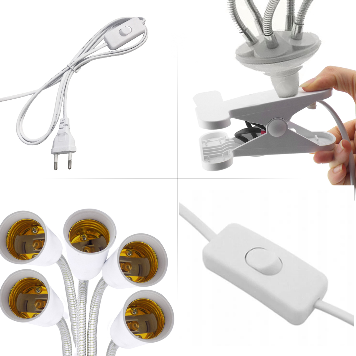 LAMPA LED DO WZROSTU UPRAWY ROŚLIN 150W 3000lm 5 GŁOWIC