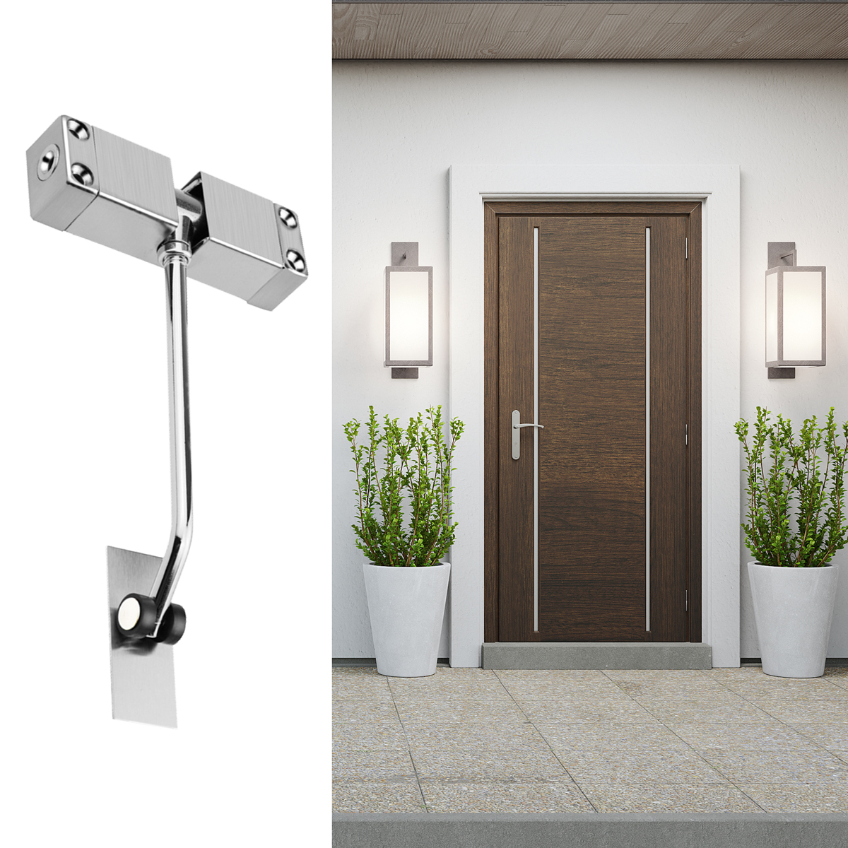 Metalowy Domykacz Drzwi Heckermann Jybmq08 Srebrny