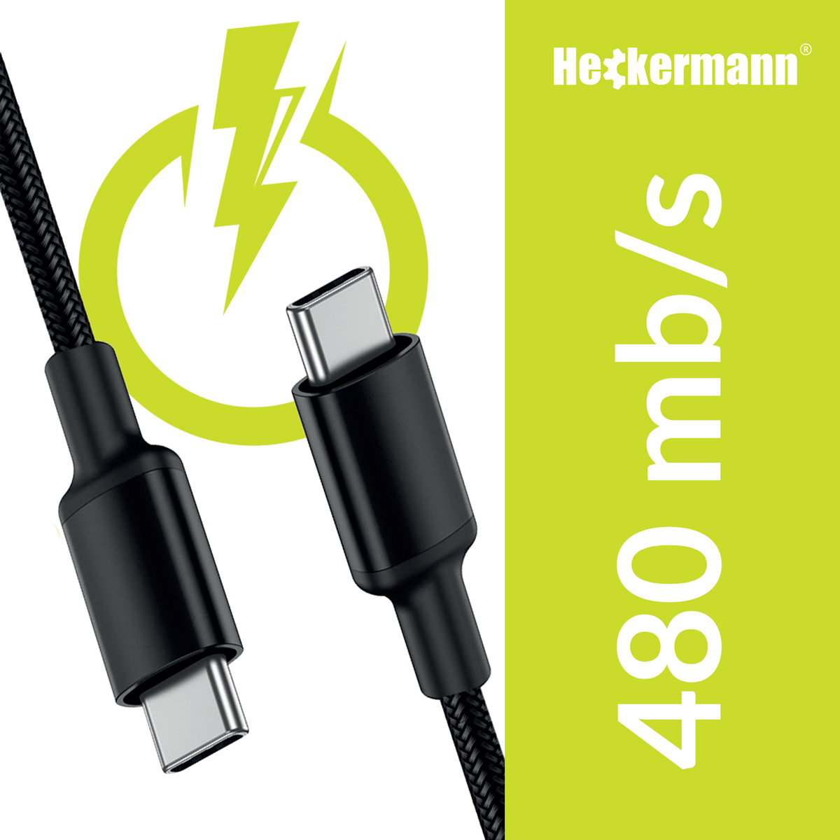 Kabel Usb C-C 3A Heckermann 610Cc
