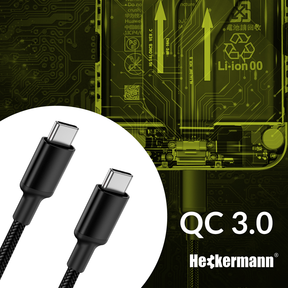 Kabel Usb C-C 3A Heckermann 610Cc