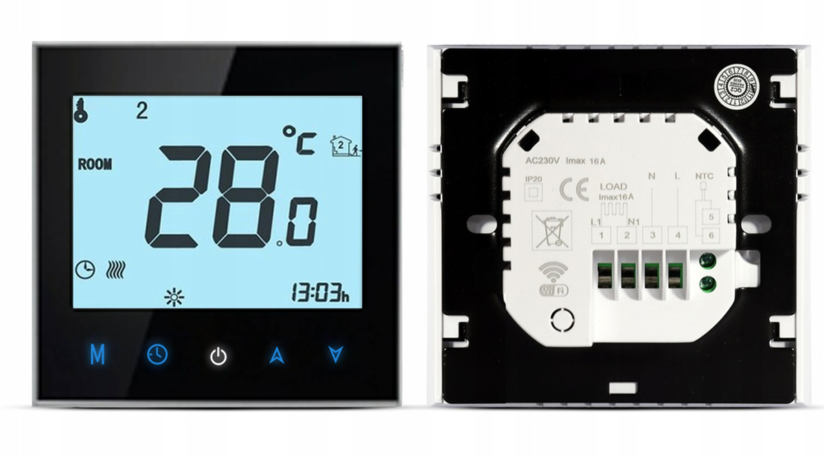 Termostat Cronos Ac605H-Wifi Czarny