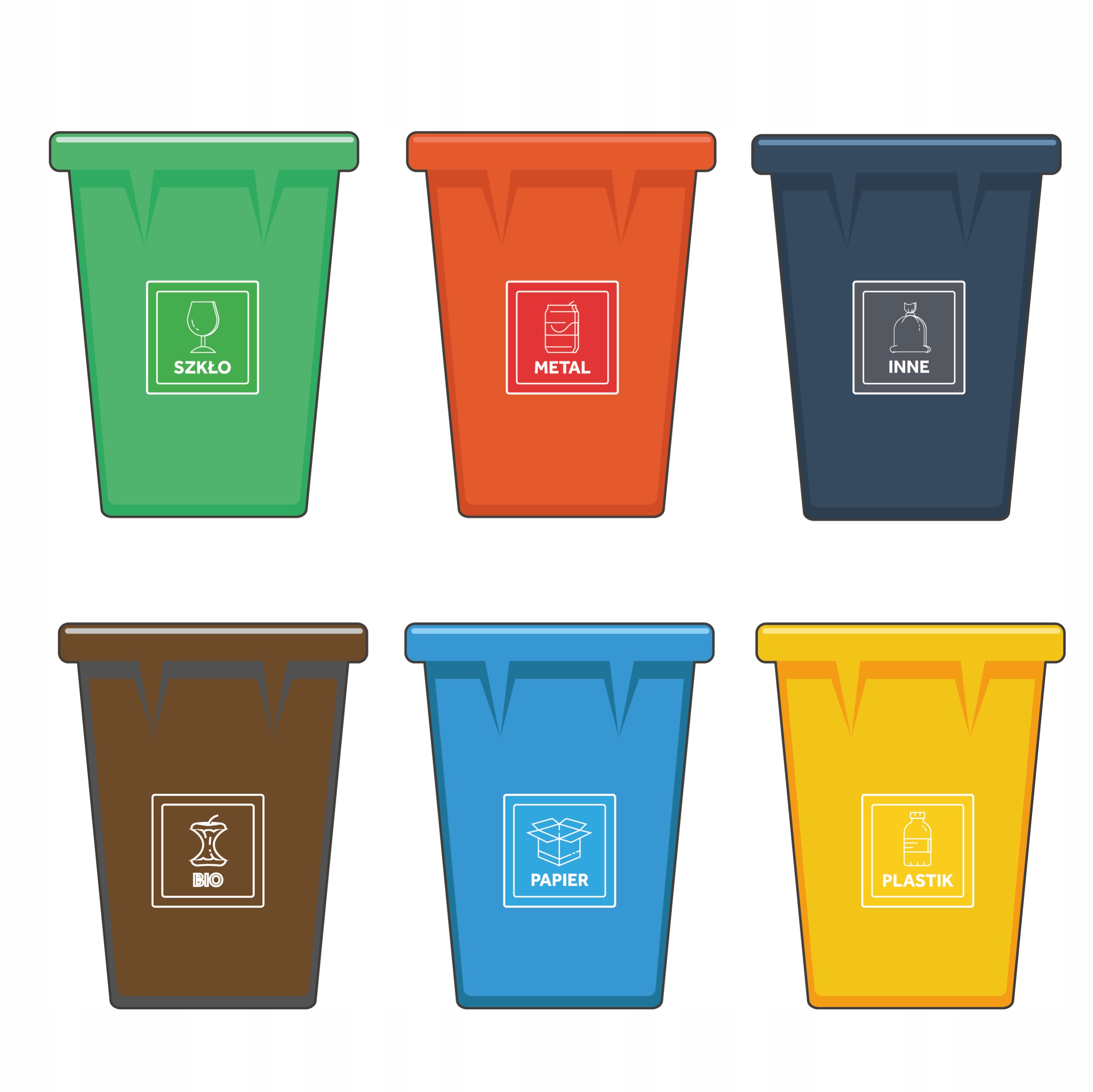 Naklejki segregacyjne 6 szt