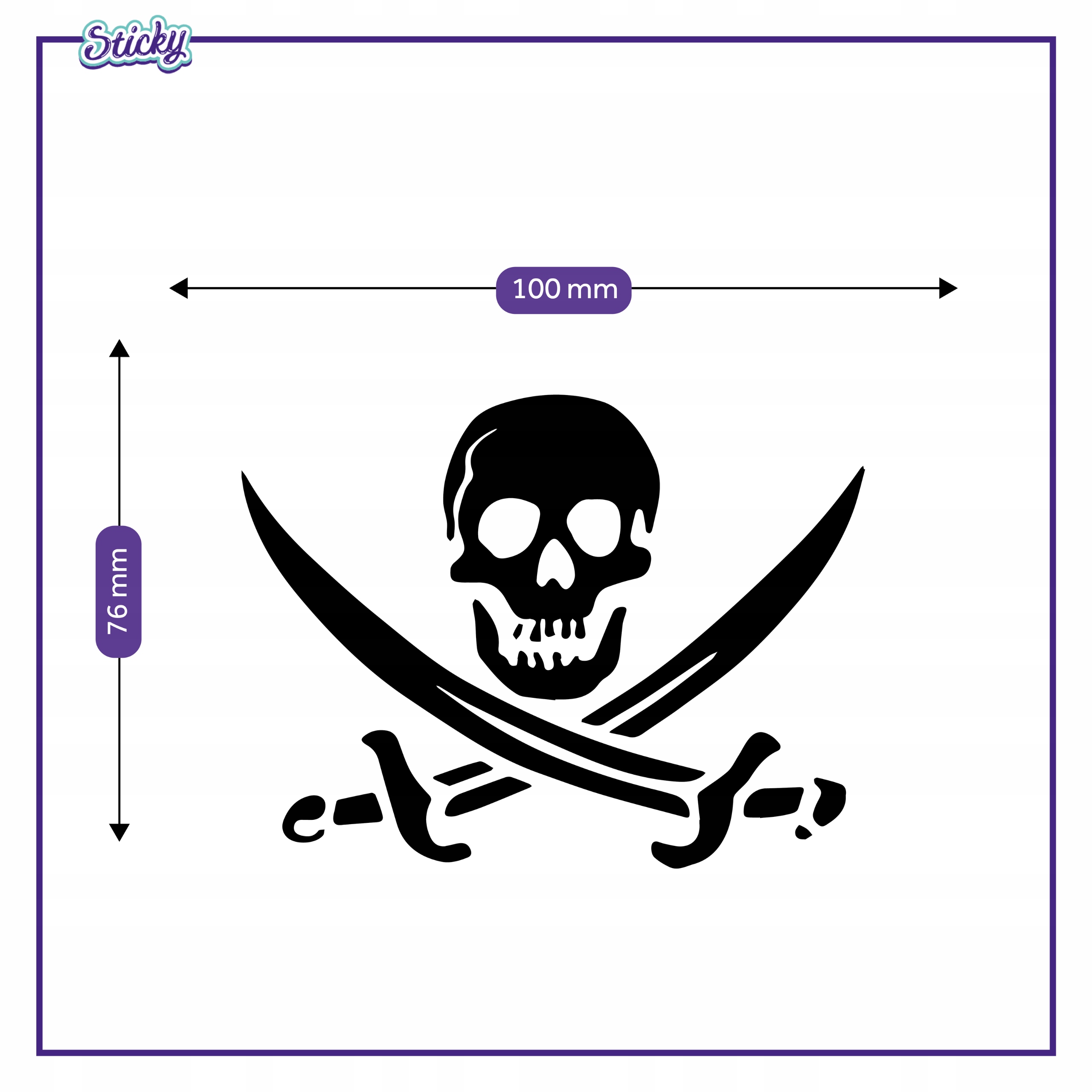 Naklejka ścienna do domu PIRAT CZASZKA 10 cm