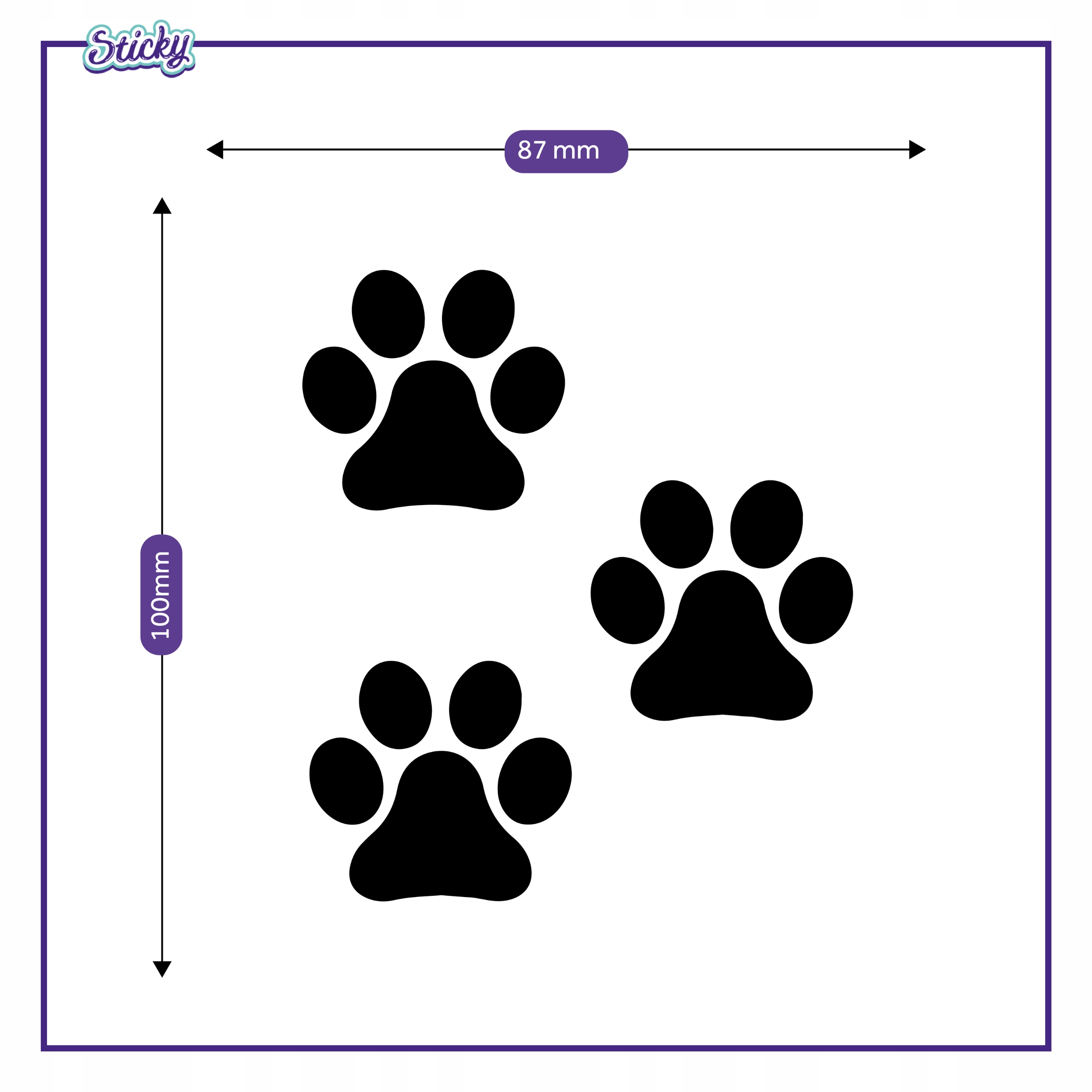 Naklejka ścienna do domu ŁAPKI PIESKA 10 cm