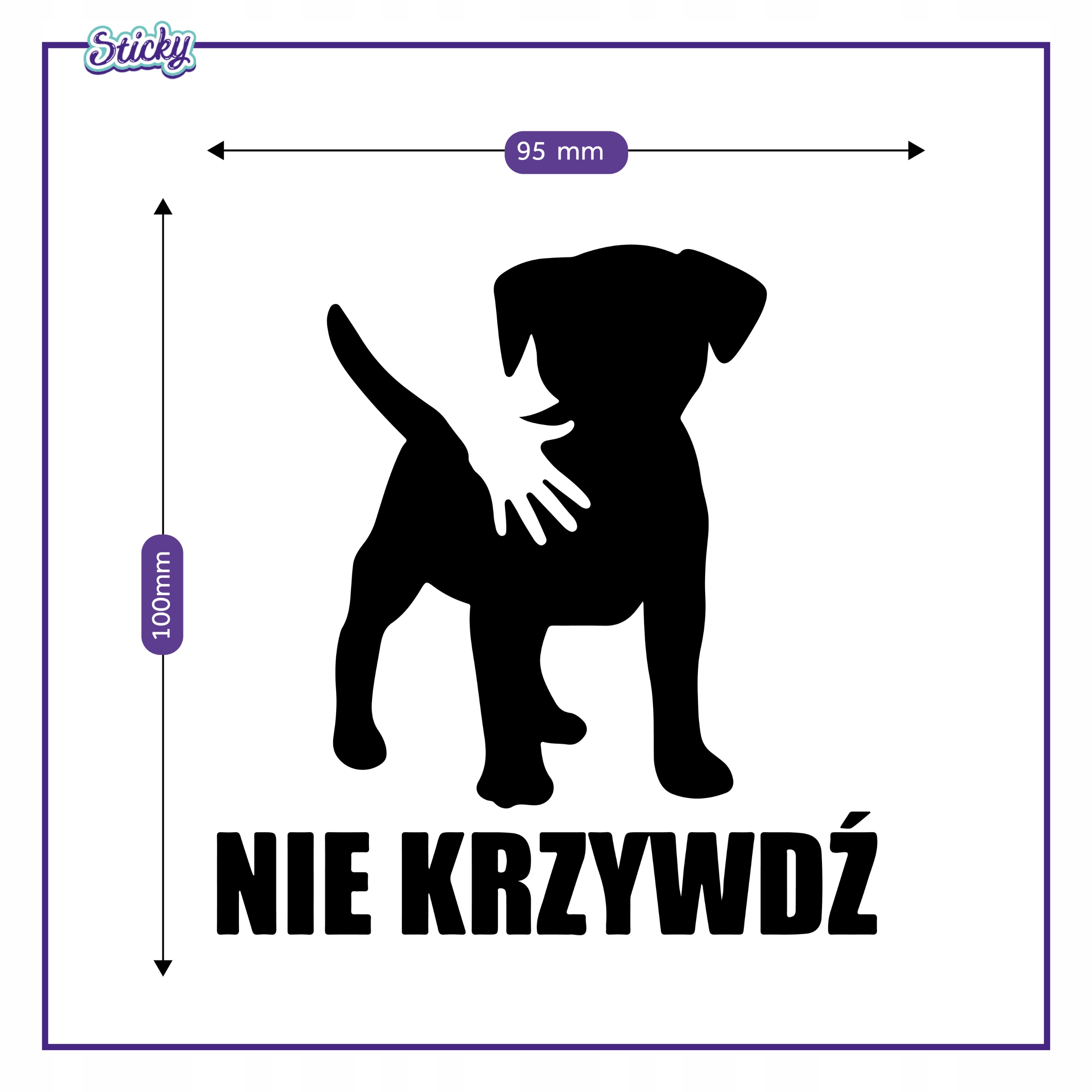 Naklejka NIE KRZYWDŹ 10 cm