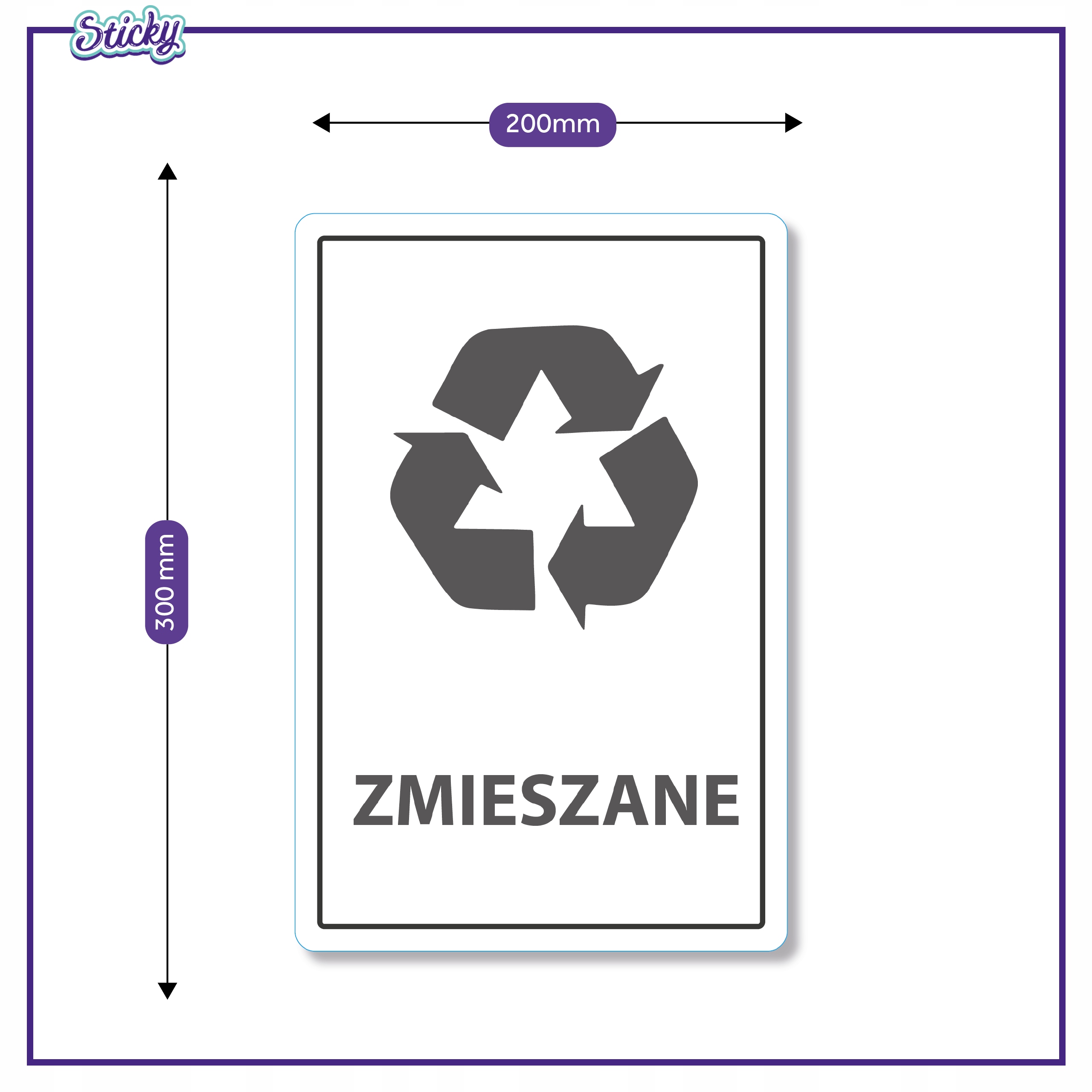 Naklejki segregacyjne 20x30 cm
